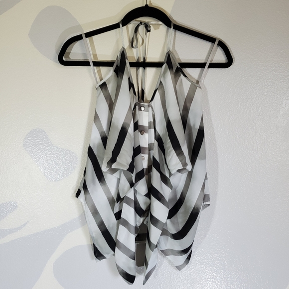 BCBGeneration Striped Halter Top - Picture 2 of 4